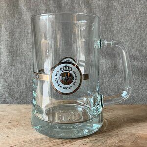 Warsteiner Brewery Germany Glass Beer Stein Mug Tankard Embossed Bottom MINT .5L